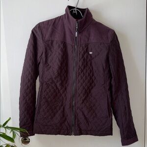 Lacoste Quilted Chore Barn Coat, Sz XS (36) Jacket (aubergine, purple, burgundy)